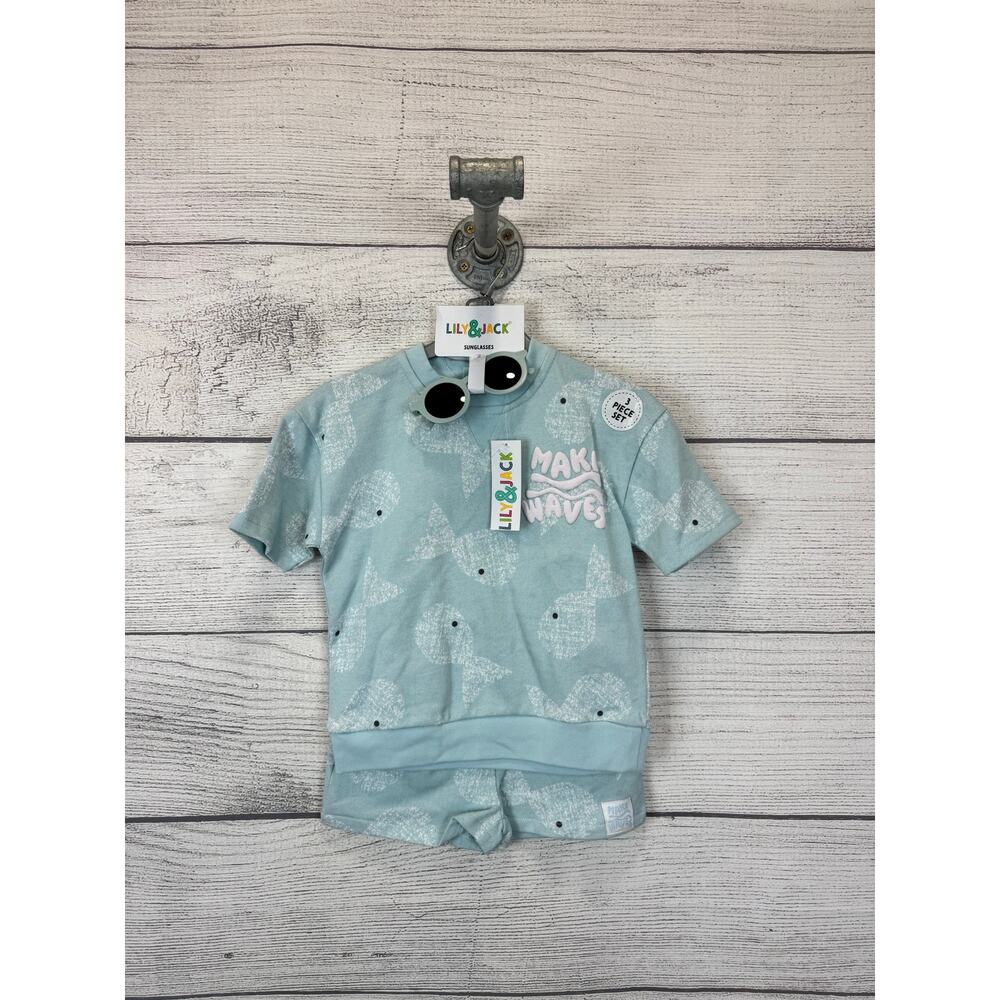 Lily And Jack Boy's "Make Waves" Aqua 3 Piece Outfit Size 4Y